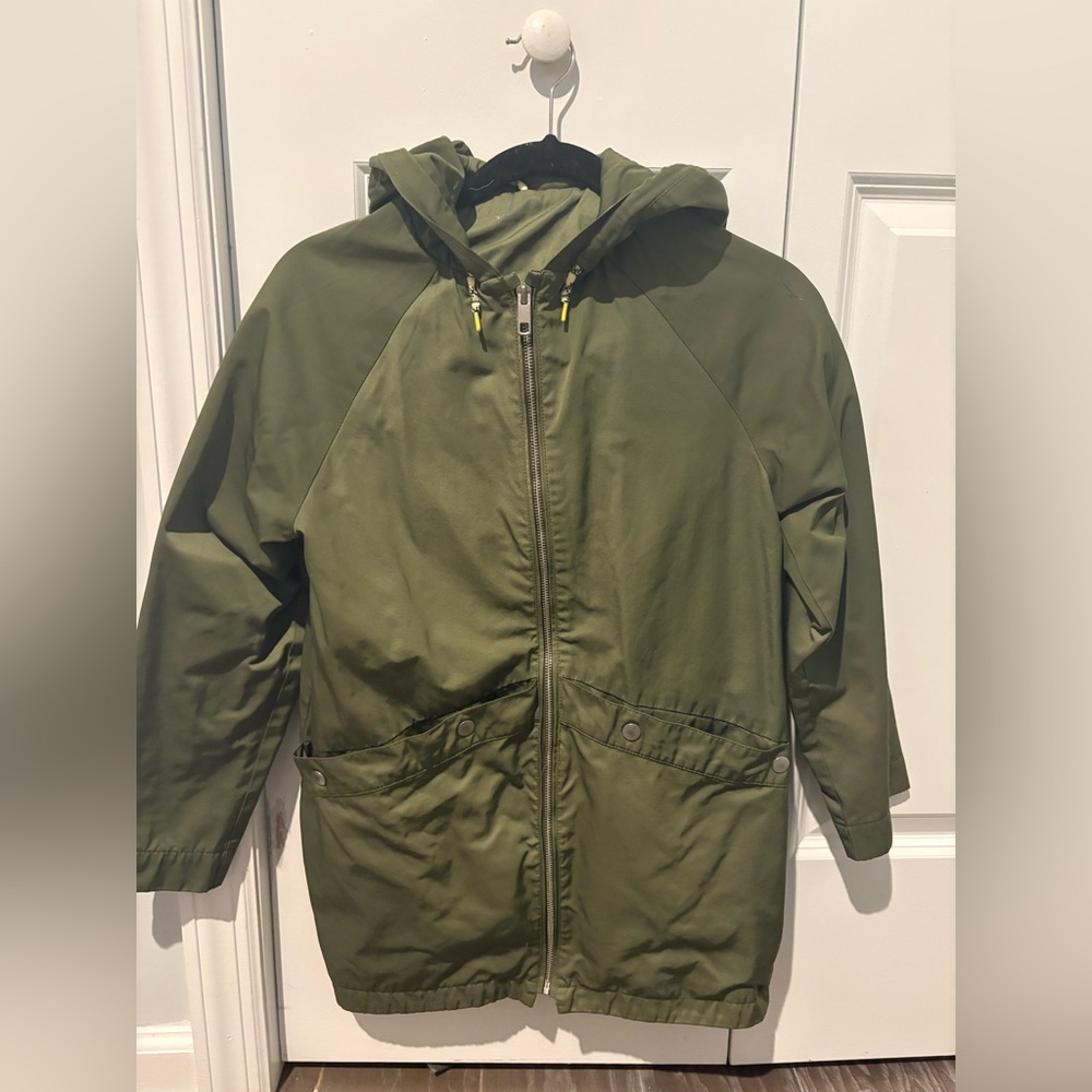 Girls Olive Green Hooded Jacket